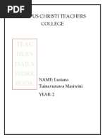 Teac Hers Daily Work Book: Corpus Christi Teachers College