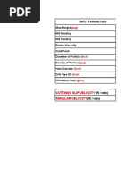 Input Parameters Mud Weight: Cuttings Slip Velocity Annular Velocity