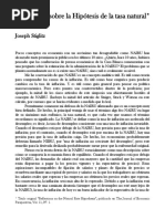 Reflexiones Sobre La Hipotesís de La Tasa Natural. Joseph Stiglitz NAIRU