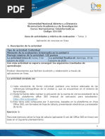 Guía de Actividades y Rúbrica de Evaluación - Unidad 2 - Tarea 2 - Aplicación de Recursos en Línea