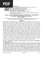 A Study On Ease of Doing Business Indicators Index of India - A Benchmark For Investments Decisions Making To Entrepreneurs