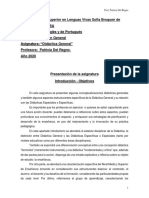 Ficha 1 de Cátedra de Didáctica Gral Prof. Del Regno ENSL SBS CABA 2020 PDF