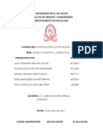 Informe Final - Introducción A La Psicología Modelo Cognitivo - Conductual