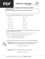 8basico - Guia Trabajo Matematica - Semana 02 MULTIPLICACION Y DIVISION DE ENTE