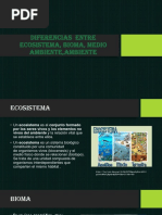 Diferencias Entre Ecosistema, Bioma, Medio Ambiente, Ambiente PDF