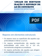 Técnicas Usuais em Serviços de Recuperação e Reforço de Estruturas de Concreto Reparos em Elementos Estruturais Exemplo