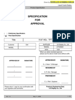 Specification FOR Approval: Title 15.6" HD+ TFT LCD