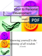 Introduction To Personal Developmen: Lesson 1