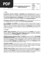 Contrato Individual de Trabajo A Termino Indefinido Carlos Tulio