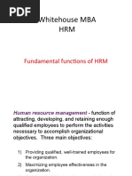 Whitehouse MBA HRM: Fundamental Functions of HRM