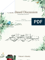 Case Based Discussion: Supervisor: Dr. Nur Ana C, Sp. PD, KEMD, FINASIM