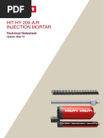 Technical Data Sheet For Hilti HIT HY 200