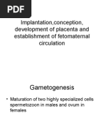 Implantation, Conception, Development of Placenta