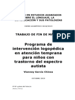 Programa de Intervención Logopédica en Atención Temprana para Niños Con Trastorno Del Espectro Autista