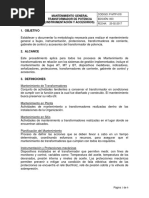 P-MTP-018 Mantenimiento Del Transformador PDF