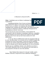 Exemple D'une Demande de Candidature Pour Un Master 3