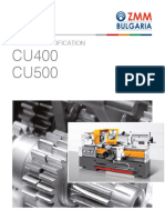 CU400 CU500: Machine Specification