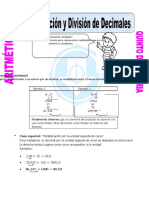 Multiplicacion y Division de Decimales para Quinto de Primaria