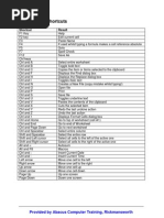 Excel - Shortcuts