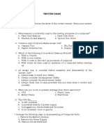 Written Exam Multiple Choice: DIRECTIONS: Choose The Letter of The Correct Answer. Write Your Answer