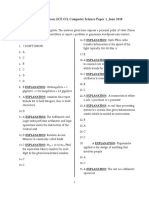 I. Answers To Cameroon GCE O/L Computer Science Paper 1, June 2018