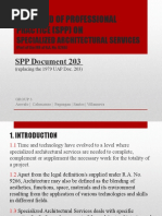 Standard of Professional Practice (SPP) On: Specialized Architectural Services