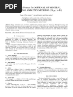 Guidelines Format For JOURNAL OF MINERAL Processing and Engineering (20 PT, Bold)