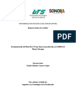 Documentación Del Plan HACCP para Linea de Producción Extruidos de Maiz