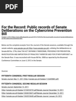 For The Record: Public Records of Senate Deliberations On The Cybercrime Prevention Bill - Official