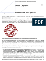 Importancia de Los Mercados de Capitales - Mercados Financieros - Capitales