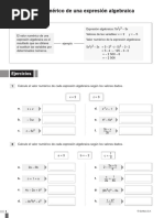 Valor Numérico de Una Expresión Algebraica