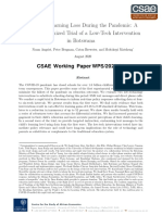 Stemming Learning Loss During The Pandemic: A Rapid Randomized Trial of A Low-Tech Intervention in Botswana