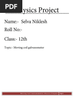 Physics Project: Name:-Selva Niklesh Roll No: - Class: - 12th