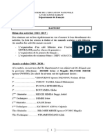 Rapport Du Departement de Français