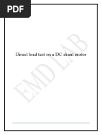 Direct Load Test On A DC Shunt Motor