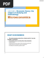 Lecture 1. The Economic Theory Subject of Study and Methodology