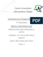 Odontología Como Auxiliar de La Justicia PDF