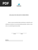 Declaração de Conclusão Do Ensino Médio PDF