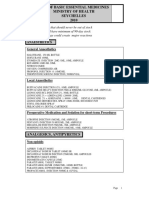 List of Basic Essential Medicines Ministry of Health Seychelles 2010