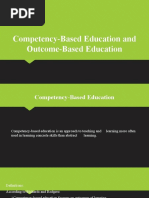 Competency-Based Education and Outcome-Based Education