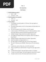 Worksheet-3 - (Class-IV) - Four Operations