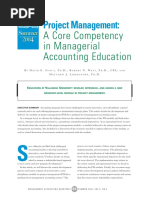 A Core Competency in Managerial Accounting Education: Project Management