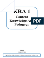 Content Knowledge and Pedagogy: Objective 1