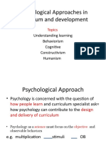 Psychological Approaches in Curriculum and Development