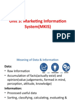 Unit 3: Marketing Information System (MKIS)