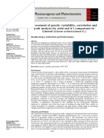 Assessment of Genetic Variability, Correlation and Path Analysis For Yield and It's Components in Linseed (Linum Usitatissimum L.)