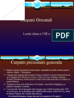 Carpatii Orientali: Lectie Clasa A VIII A