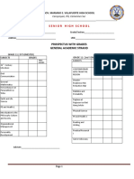 Senior High School: Prospectus With Grades General Academic Strand