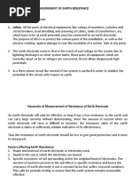 Measurement of Earth Resistance