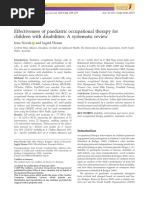 Effectiveness of Paediatric Occupational Therapy For Chidren With Disabilities A Systematic Review